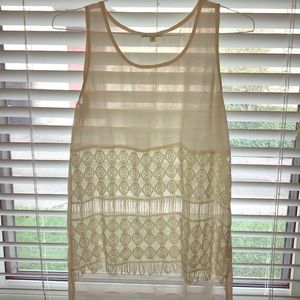 High-low, woven tank